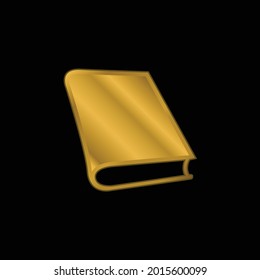 Book For Study Reading gold plated metalic icon or logo vector