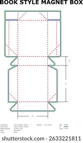 Book style magnet box template diagram design