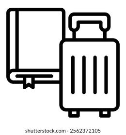 Book And Suitcase Icon Element For Design