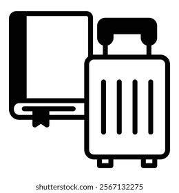 Book And Suitcase Icon Element For Design