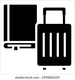 Book And Suitcase Icon Element For Design