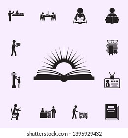 book and sun icon. Library icons universal set for web and mobile