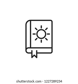 Book with sun icon, vector illustration