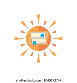 Book Sun Logo Icon Design