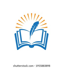 Book Sun Shine Logo Design Template