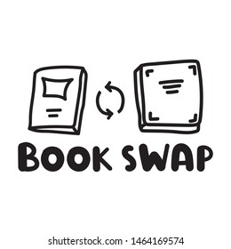 Book Swap Poster Vector Hand Drawn Stock Vector (Royalty Free ...