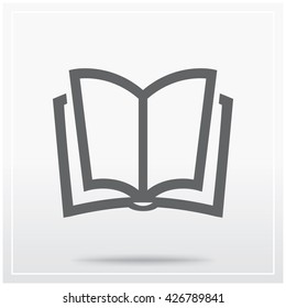 Book. The symbol for education, libraries, text sources etc. Flat icon of a book. Vector Illustration