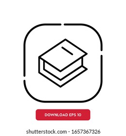 Símbolo del libro, icono vectorial del esquema educativo