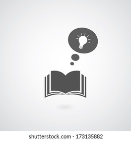 book symbol on gray background 