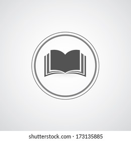 book symbol on gray background 