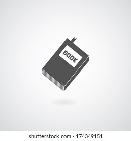 book symbol on gray background 