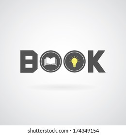 book symbol on gray background 