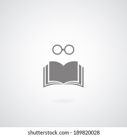 book symbol on gray background 