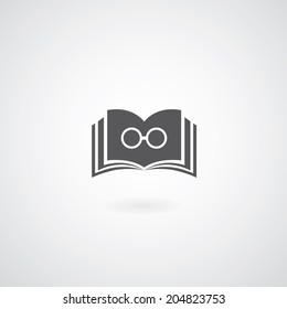 book symbol on gray background 