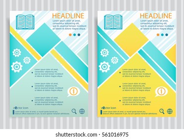 Book symbol on vector brochure flyer design layout template. Business modern template