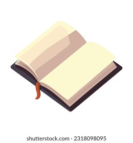 el libro simboliza la sabiduría y el icono de la creatividad aislados