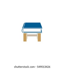 Book table logo isolated on white backgorund.