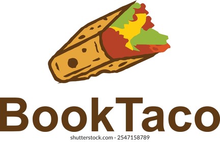 book taco delicious logo design