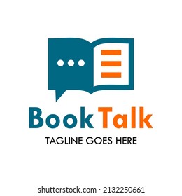 Book talk logo template illustration