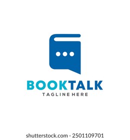 Book talk logo template illustration, Chat book vector logo design Perfect for business