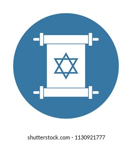 book of the Talmud icon in Badge style  on white background