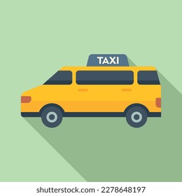 Book taxi bus icon flat vector. Airport transfer. Hotel travel