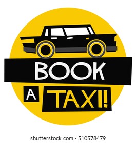 Book A Taxi (Flat Style Vector Illustration Poster Design)