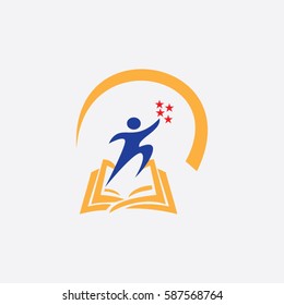 Book teamwork education logo vector image