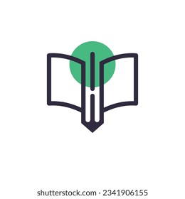 Icono vectorial del diseño del logotipo de la tecnología del libro con idea moderna