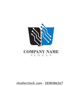 Vector de la tecnología de diseño de la plantilla de diseño del logotipo tecnológico del libro