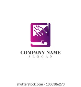 Vector de la tecnología de diseño de la plantilla de diseño del logotipo tecnológico del libro