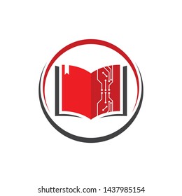 Book technology digital Logo Template vector Illustration design