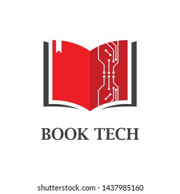 Book technology digital Logo Template vector Illustration design