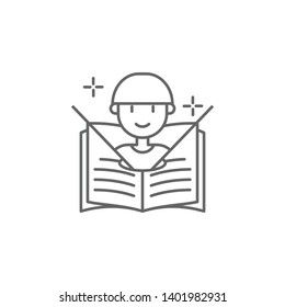 Book, technology icon. Element of future world icon. Thin line icon for website design and development, app development. Premium icon