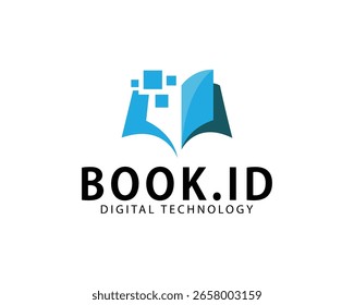 book technology logo creative design concept digital sign icon web