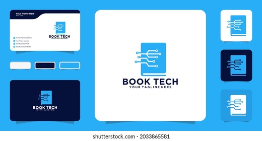 inspiración de diseño de logotipo de tecnología de libros e inspiración de tarjetas de visita
