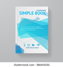 Book Template With Abstract Blue Wave. Vector illustration