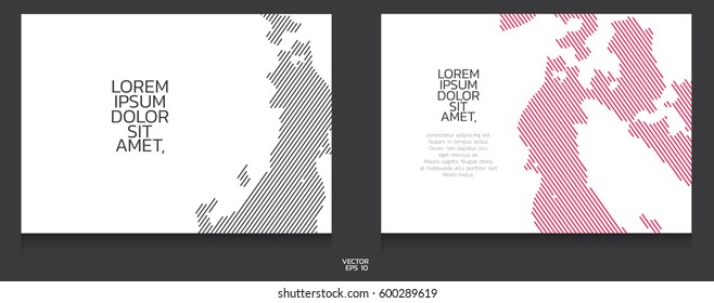 Book template collection. Abstract line background.