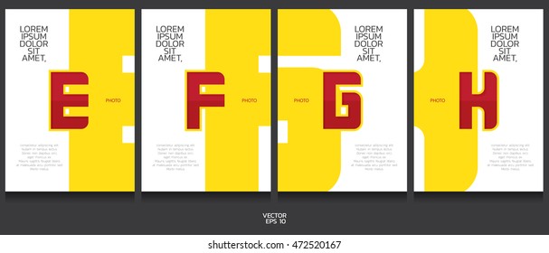 Book template collection. E-H letter concept.