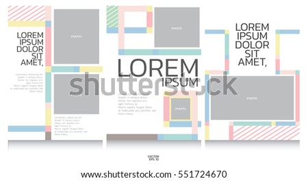 book template collection graphic background stock vector royalty
