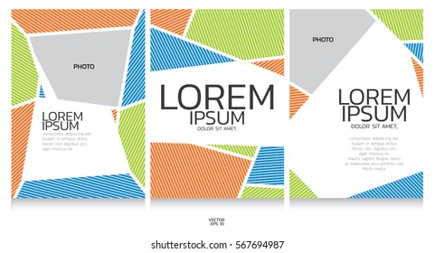 Book template collection. line color graphic background.