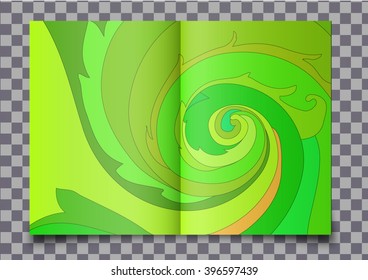 book template with floral spiral