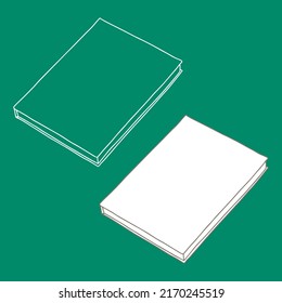 Book Template. Vector illustration. Copy space. Linear, vector, realistic, outline illustration.
