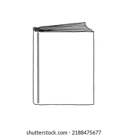 Book Template. Vector illustration. Copy space. Linear, vector, realistic, outline illustration.