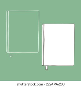 Book Template. Vector illustration. Copy space. Linear, vector, realistic, outline illustration.