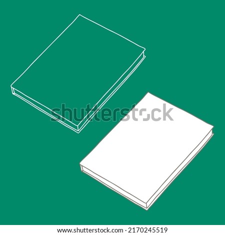 Book Template. Vector illustration. Copy space. Linear, vector, realistic, outline illustration.