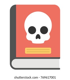 Book with terrible skull on cover