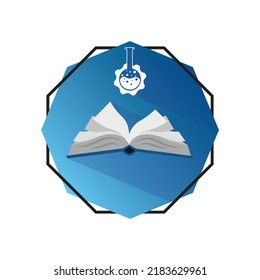 Book And Test Tube, Scientific Research Web Icon
