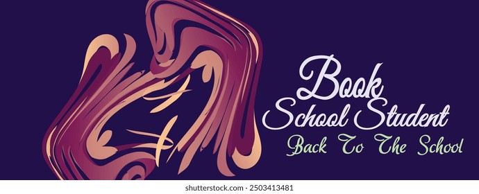 Book Text design, School Book Banner design