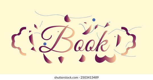 Book Text design, School Book Banner design